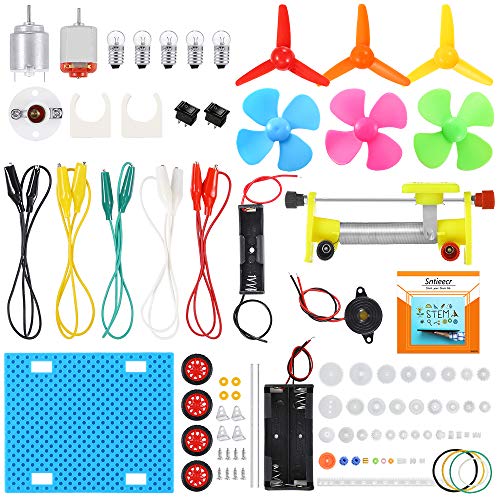 Sntieecr Elektrische Schaltung Lernkit, Auto Modell Assemble Physik Wissenschaft Bildung Kits für Kinder Student DIY Mint Science Lab Experiment Projekt von Sntieecr