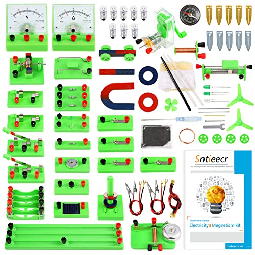 Sntieecr Mint Physik Elektrische Schaltung Lernkit, Science Lab Grundlegende Elektrizität Magnetismus Experiment Bildung Kits für Junior Senior High School Studenten Elektromagnetismus Exploration von Sntieecr