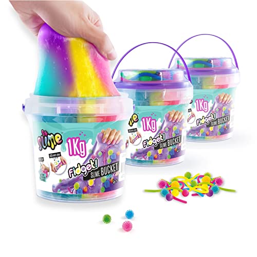 So Slime ASMR Fidget Slime Eimer, bunter Schleim + Aufbewahrungseimer und Fidget Toys, Stretch und Quetschen, 1 kg von So Slime