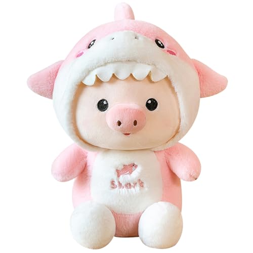 SoLLek 26cm Plüschtier Schwein Stofftier Kuscheltier Kuscheltier Hai Schwein Plüsch Spielzeug Plüschpuppen Weihnachten Geschenk für Kinder, Mädchen und Jungen von SoLLek