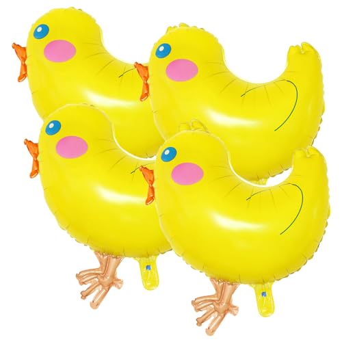 SoLLek 4 PCS Huhn Luftballons, Bauernhof Tier Dekorationen Luftballons, Huhn Tier Luftballons, Niedliche Tier-Luftballons, Folienballons, Geburtstag Party Zubehör, für Bauernhof Geburtstag Deko von SoLLek