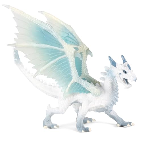 SoLLek Tierfiguren Eisdrache Spielzeug, Dinosaurier Realistische Figuren, Sehr Robuste Figuren Actionfiguren, Jungen Mädchen Eisschnee Drache Feste Modellverzierungen (Blau) von SoLLek