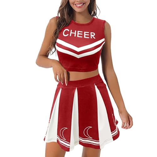 Sobzia Cheerleader Damen,Kostüm Cheerleader Mädchen,Anime Adventskalender 2024,Karnevalskostüme Damen,Cheerleader Kostüm,Fußball Adventskalender,Cheerleader Outfit Damen, von Sobzia