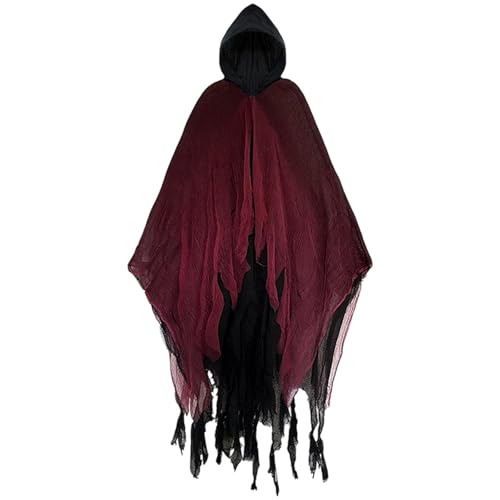 Sobzia Halloween Geister Umhang mit Kapuze Halloween Kostüm Gruselig Sensenmann Kostüm Erwachsene Geist Cape Outfit Cosplay Kostüme für Herren Damen Sobzia Halloween Geister Umhang mit Kapuze Halloween Kostüm Gruselig Sensenmann Kostüm Erwachsene Geist Cape Outfit Cosplay Kostüme für Herren Damen von Sobzia