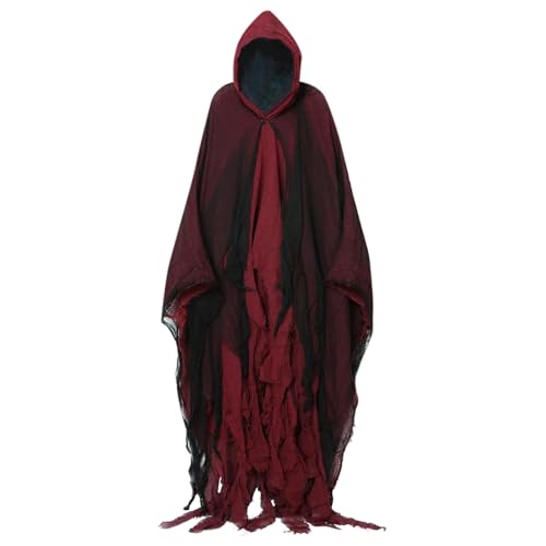Sobzia Halloween Geister Umhang mit Kapuze Halloween Kostüm Gruselig Sensenmann Kostüm Erwachsene Geist Cape Outfit Cosplay Kostüme für Herren Damen Sobzia Halloween Geister Umhang mit Kapuze Halloween Kostüm Gruselig Sensenmann Kostüm Erwachsene Geist Cape Outfit Cosplay Kostüme für Herren Damen von Sobzia