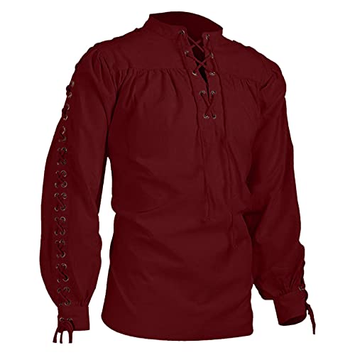 Sobzia Mittelalter Hemd Herren,Wikinger Kostüm,Robin Hood Kostüm,Blitzangebote,Robin Hood Kostüm Herren,Silvester Kleid,Renaissance Kostüm Herren,Mittelalter Kleidung Herren, von Sobzia