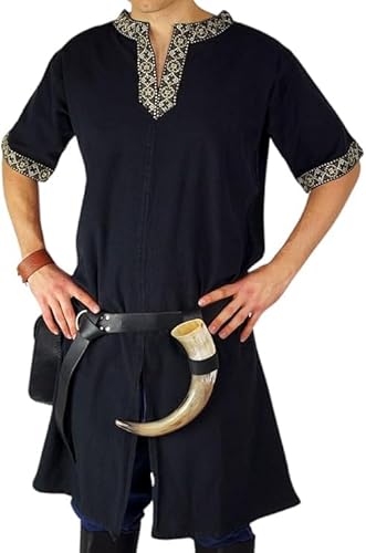 Sobzia Mittelalter Kleidung Herren,Karnevalskostüme Herren,Mittelalter Hemd Herren,Silvester Outfit Damen,Faschingskostüme Männer,Tunika Herren,Karneval Kostüm,Renaissance Kleid, von Sobzia