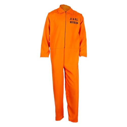 Sobzia Sträfling Kostüm,Fasching Kostüm Herren,Luigi,Adventskalender Erwachsene,Sträfling Kostüm Damen,Herren-Overalls,Pärchen Adventskalender,Prisoner,Gefängnis Kostüm Orange, von Sobzia