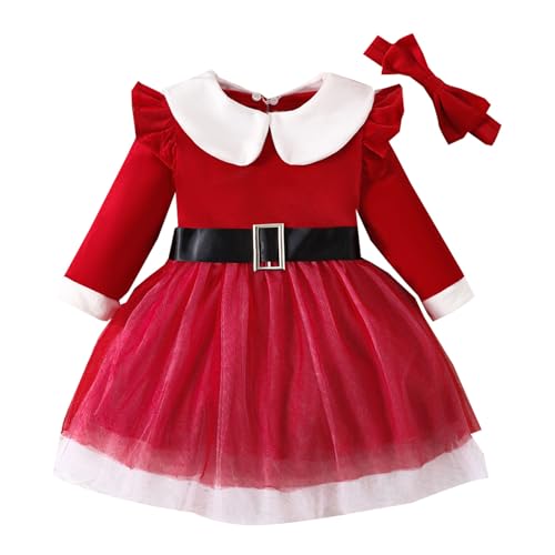 Sobzia Weihnachtsoutfit Baby-Unisex Baby Jungen Mädchen Pullover Weihnachten Junge My First Christmas Outfit Baby Weiß Schneemann Kostüm Pyjama Outfits Set Weihnachtskleid Winter Outfit von Sobzia