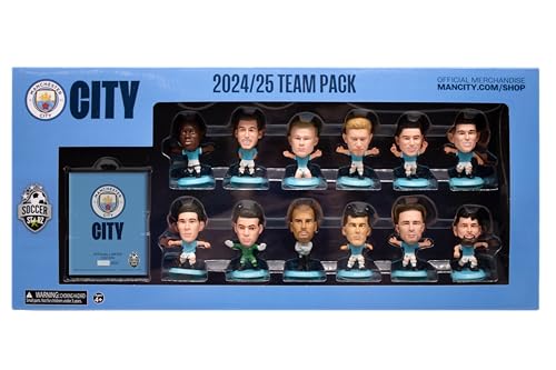 SoccerStarz MC12TP24 Manchester City Mini-Fußball-Figuren Team Pack, Einfarbig, Mehrfarbig, Einheitsgröße von SoccerStarz