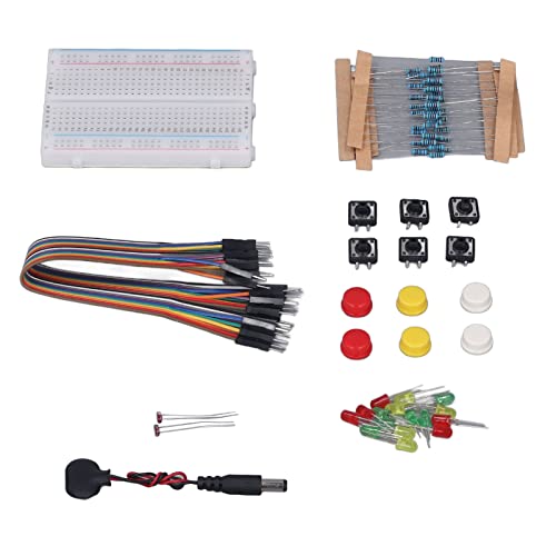 Elektronische Komponenten-Sortiment, Fotowiderstand, Elektronische Komponenten-Kit, Breite Kompatibilität, Widerstand, LED-Leuchten, Stecker auf Stecker, Kabel, Batterieanschluss von Socobeta