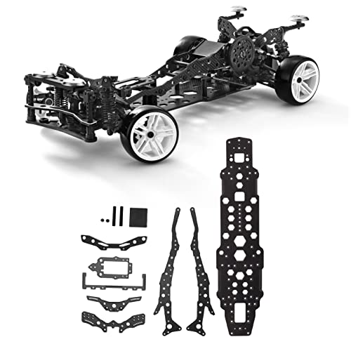 Socobeta RC Car Chassis Frame Kit Kohlefaser Aluminiumlegierung Leichtes RC Car Upgrade Kit für 3RACING D5S 1/10(Schwarz) Modellspielzeug von Socobeta