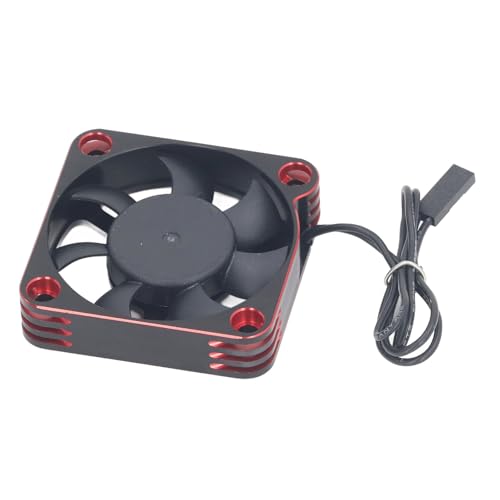 Socobeta RC-Motor-Lüfter, Effizienter Aluminium-Kühlkörper, ESC-Lüfter für RC-Car-Rennsport (Rot) von Socobeta