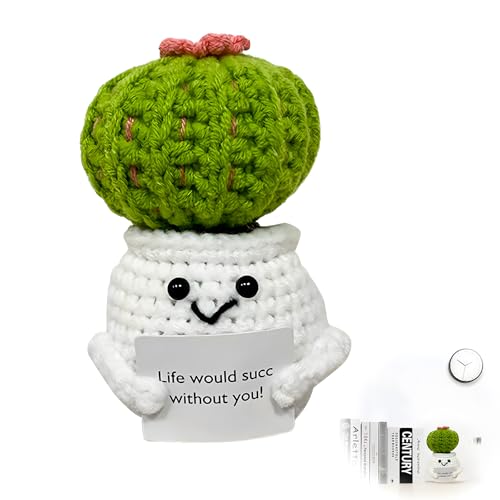 SoeUyd Emotional Support Plant, Positive Cactus, Gehäkelter Kaktus, Niedliches Kreatives Strickspielzeug, Kleine Glücksbringer, Freunde Fördern Kaktus Dekoratives Spielzeug SoeUyd Emotional Support Plant, Positive Cactus, Gehäkelter Kaktus, Niedliches Kreatives Strickspielzeug, Kleine Glücksbringer, Freunde Fördern Kaktus Dekoratives Spielzeug von SoeUyd