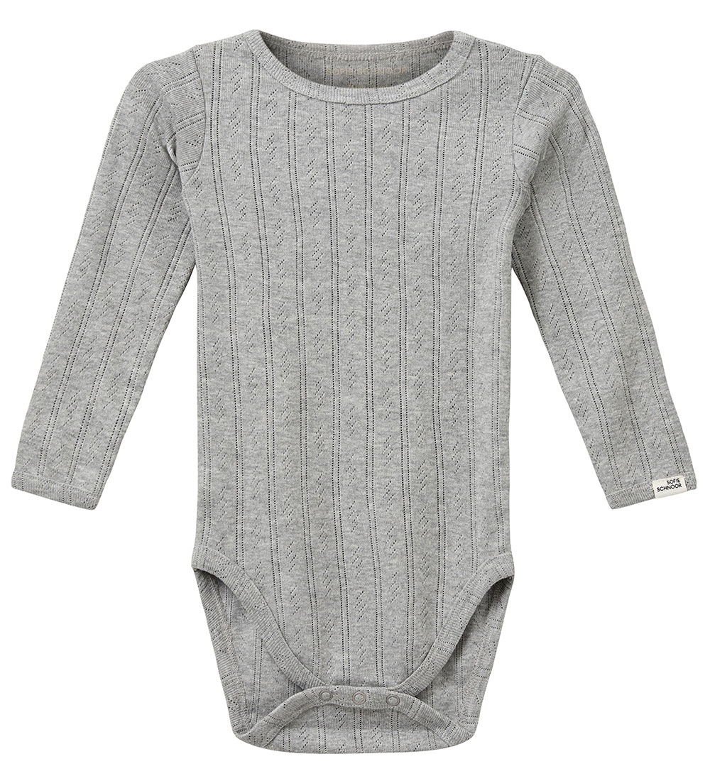 Sofie Schnoor Body l/ä - DicteSB - Grau Meliert m. Lochmuster - Sofie Schnoor - 74 - Body L/Ä Sofie Schnoor Body l/ä - DicteSB - Grau Meliert m. Lochmuster - Sofie Schnoor - 74 - Body L/Ä von Sofie Schnoor
