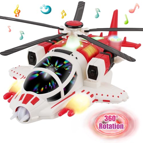 Hubschrauber Kinder mit Drehpropeller, Flugzeug Spielzeug Groß Licht und Sound Helikopter Kinderspielzeug, Geschenk für Junge 3 4 5 Jahre von Sognotoy