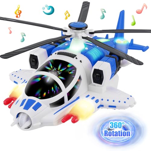 Sognotoy Helicopter Toy for Kids,Hubschrauber Kinder mit Drehpropeller, Flugzeug Spielzeug Groß Licht und Sound Helikopter Kinderspielzeug von Sognotoy