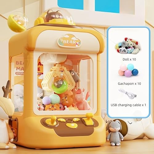 Sohodoo Bezaubernder Mini-Krallengreifer mit Hellen Lichtern und fröhlichen Geräuschen – Set mit 10 Puppen und Kapseln enthalten(Brown) von Sohodoo