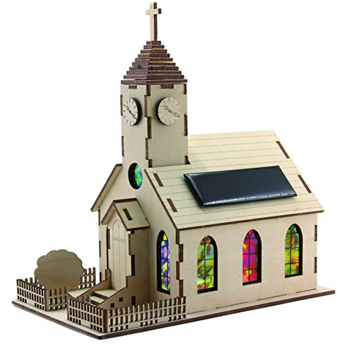 SOL-EXPERT group 40296 - Solar-Kirche Harmony, Bausatz, Holz, Natur von Sol Expert