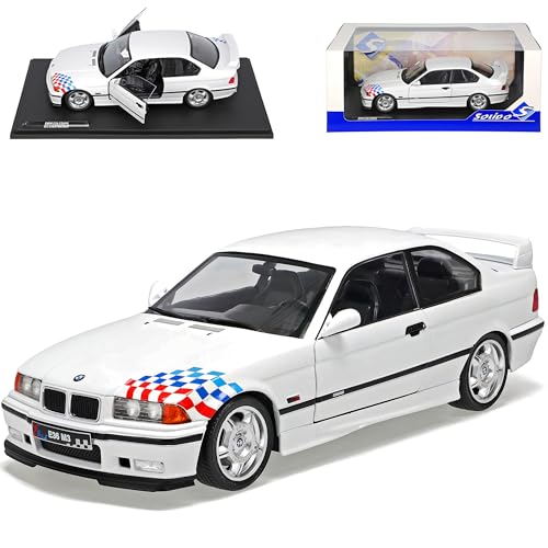 B*M*W 3er E36 M3 Coupe Lightweight Weiss 1990-2000 1/18 Solido Modell Auto mit individiuellem Wunschkennzeichen von Solido B-M-W