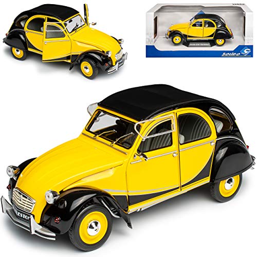 Citroen 2CV 6 Gelb mit Schwarz Charleston Ente 1949-1990 1/18 Solido Modell Auto von Solido Citroen