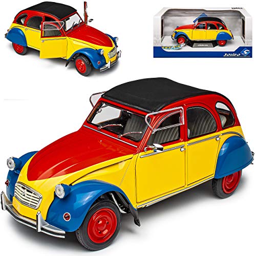 Citroen 2CV 6 Ricard Rot Gelb Blau Ente 1949-1990 1/18 Solido Modell Auto mit individiuellem Wunschkennzeichen von Solido Citroen