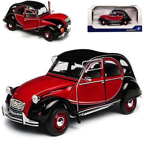 Citroen 2CV 6 Rot Braun mit Schwarz Charleston Ente 1949-1990 1/18 Solido Modell Auto mit individiuellem Wunschkennzeichen von Solido Citroen