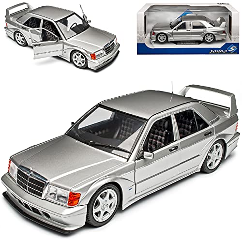 Mercedes-B C-Klasse 190E W201 2.5-16V Evolution II Silber 1982-1993 1/18 Solido Modell Auto mit individiuellem Wunschkennzeichen von Solido Mercedes-Benz