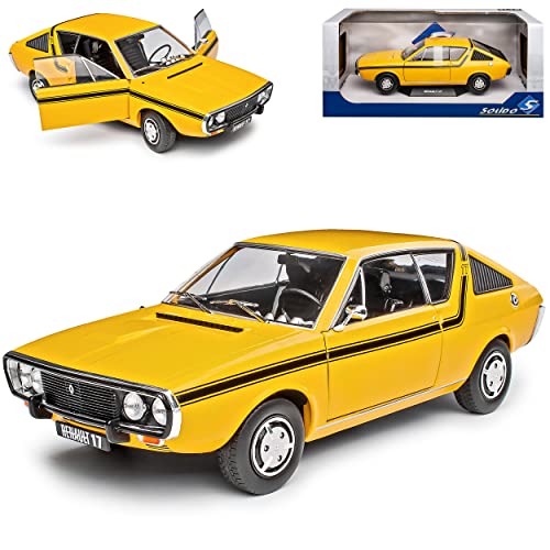 Renautl 17 Coupe Gelb 3 Türer 1971-1979 1/18 Solido Modell Auto mit individiuellem Wunschkennzeichen von Solido Renault