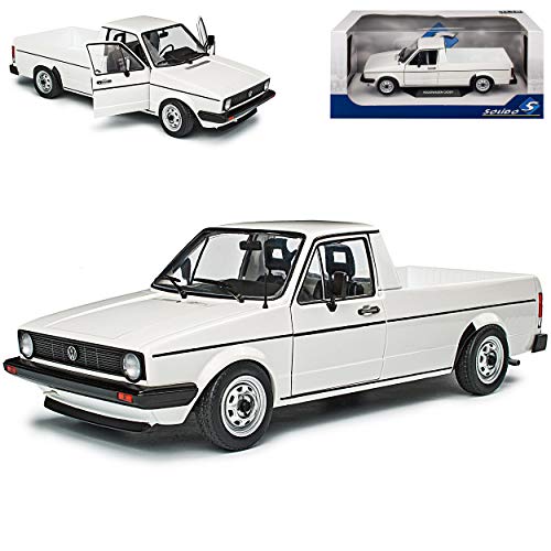 Volkwagen Caddy 14D Pick-Up Pritsche Weiss 1978-1992 1/18 Solido Modell Auto mit individiuellem Wunschkennzeichen von Solido VW