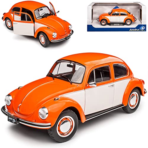 Volkwagen Käfer 1303 Coupe Orange mit Weiss Beige 1/18 Solido Modell Auto von Solido VW