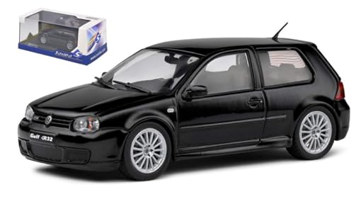 Modell in Maßstab kompatibel mit VW Golf IV R32 2003 Schwarz 1:43 SOLIDO SL4313603 von Solido