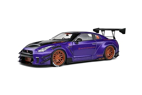 Solido Nissan GT-R R35 Liberty Walk 2.0 (lila) – Hochwertiges Diecast Modellauto im Maßstab 1:18, extrem getuntes JDM-Supercar für Sammler & Tuning-Fans von Solido