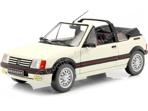 Solido 421189100 Peugeot 205 Cabrio CTI MK1, Bj. 1989, Modellauto, Maßstab 1:18, weiß, S1806202 von Solido