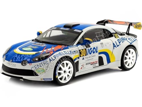 Solido Alpine A110#30, R-GT, Rallye Du Touquet 2020, Fahrer: Delecour, Modellauto, Maßstab 1:18, weiß von Solido