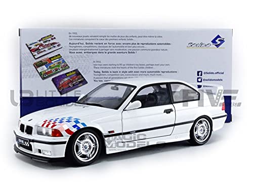 Solido BMW M3 Lightweight, E36 Coupé, 1995, Modellauto, Maßstab 1:18, weiß von Solido