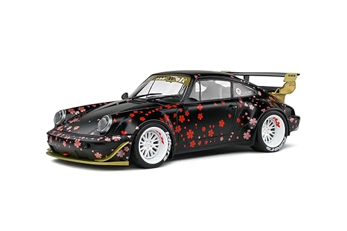 Solido Porsche RWB (schwarz) – Hochwertiges Diecast Modellauto im Maßstab 1:18, Exklusives Tuning-Fahrzeug für Sammler & Auto-Enthusiasten von Solido