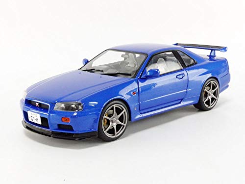 Solido Nissan R34 GTR 1999, Modellauto, Zinkdruckguss, Maßstab 1:18, blau von Solido