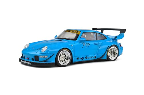 Solido RWB Bodykit Shingen (blau) – Hochwertiges Diecast Modellauto im Maßstab 1:18, spektakuläres Widebody-Tuning für Sammler & JDM-Fans von Solido