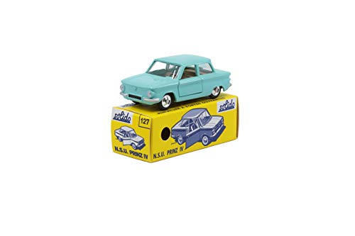 Solido S1001271 NSU Prinz IV, 1963-1967, Serie 100, Modellauto, Maßstab 1:43, im Stülpdeckelkarton mit Schiebehülle, türkis von Solido