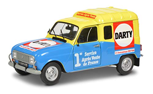 Solido S1802204 Renault 4LF4 DARTY, 1988, Modellauto, Maßstab 1:18, blau/gelb von Solido