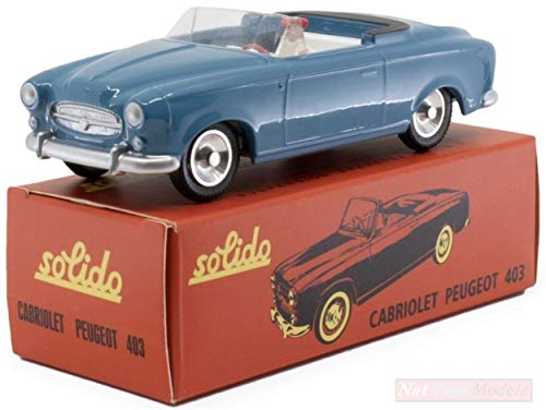 Solido SL1001081 Peugeot 403 CABRIOLET BLEU Clair Club 1:43 DIE CAST kompatibel mit von Solido