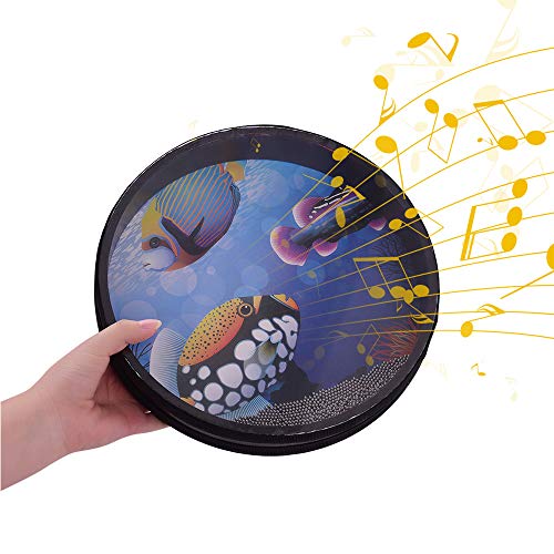 Solinder Ocean Drum 10-inch Massivholz Ozean Trommel Meer Wave Trommel Rahmen Trommel Sanfte Meer Wave Sound Musikalisches Spielzeug Schwarz von Solinder