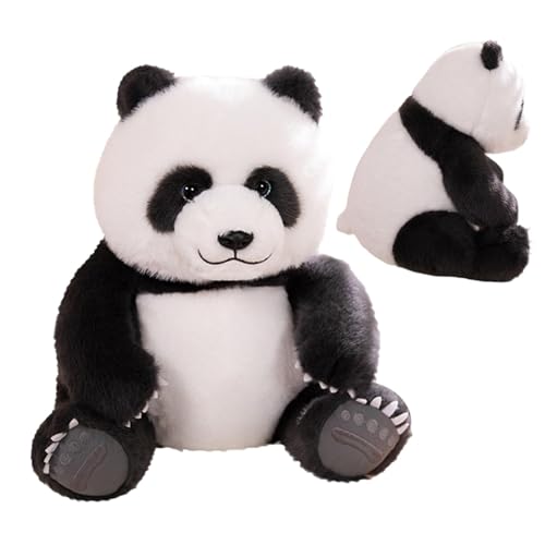 Sollee Panda-Plüsch,Panda-Stofftier - 11,81 Zoll superweicher Plüsch-Panda | Raumdekoration, umarmbares Spielzeug-Wurfkissen für Kinder, Erwachsene, Wohnzimmer, Schlafzimmer, Kinderzimmer von Sollee