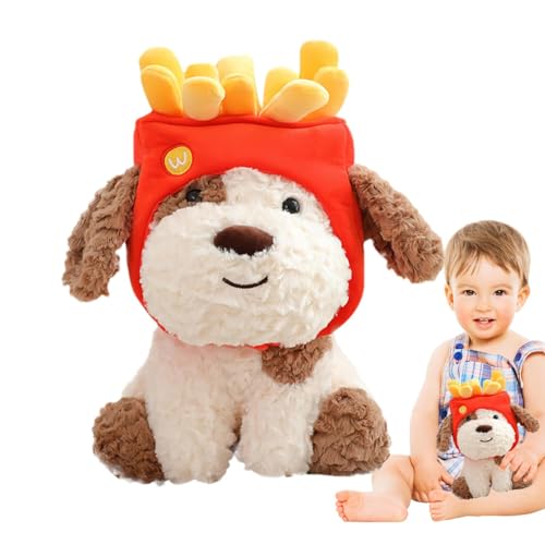 Sollee Realistische Hunde-Kuscheltiere,Plüsch-Hunde-Kuscheltier - Pommes Frites Plüsch Hund Home Decor,Entzückender Welpe Stofftier Kinder Lustiges Plüschtier für Kissenfunktion von Sollee