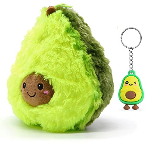 Soma Plüsch-Kissen Avocado Sofa-Rückenkissen Rund Lebensmittel Spielzeug Kuschel-Tier Plüsch-Tier Toy Früchte grün (Avocado 30 cm) +GRATIS Schlüsselanhänger von Soma