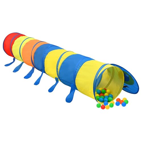 Spieltunnel mit 250 Bällen, Somanki Krabbeltunnel, Tunnel, Tunnel, Bällebad, Indoor Spielgeräte, Parcours, Mehrfarbig 245 cm Polyester von Somanki