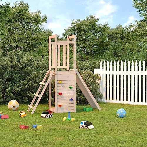 Spielturm mit Kletterwand, Somanki Spielplatz Outdoor, Klettergerüst Outdoor, Spielhaus Garten, Spielplatz Outdoor Garten, Garten Spielgeräte, Massivholz Kiefer von Somanki