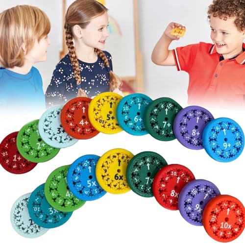 Mathe Fidget Spielzeug,Mathe Zahlen Fidget Spielzeug,Stressabbau Spinner Sensorisches Spielzeug,Rechnen Lernen für Kinder & Kleinkind (18 Stück) von Somedy