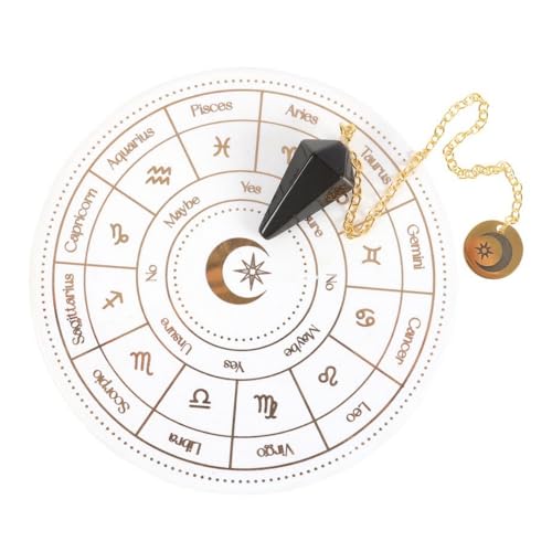 Astrologie-Rad-Pendel-Wahrsagungsset – inklusive Pendel, astrologisches Raddiagramm, Ratgeber und Kristall – perfekt für Wahrsagung und spirituelle Führung, ideales Geschenk für von Something Different Wholesale